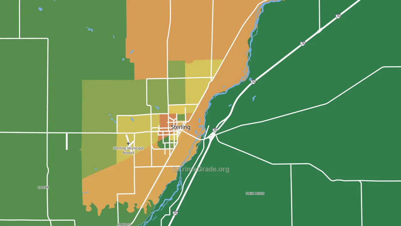 Logan County, CO Map of Robbery Rates