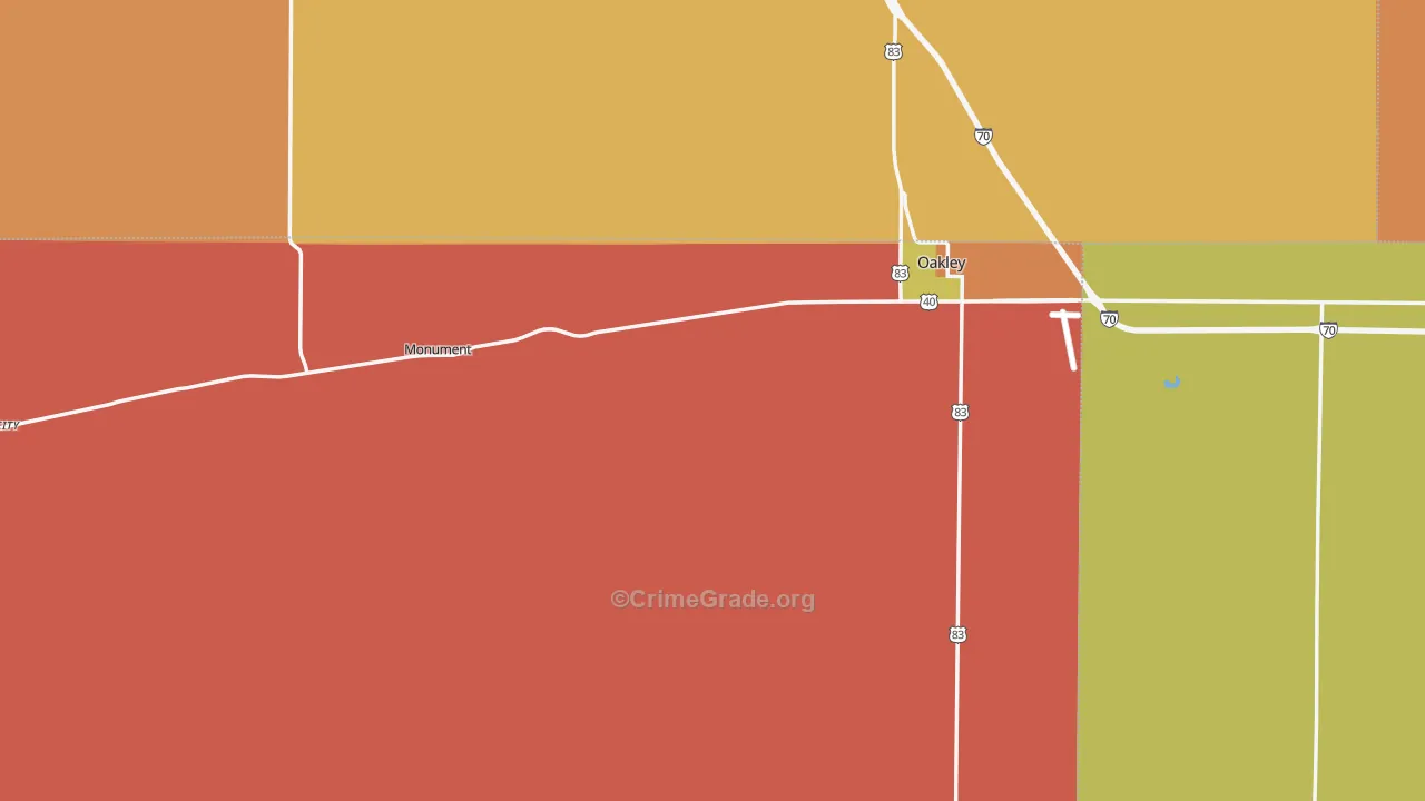 Logan County, KS Map of Robbery Rates