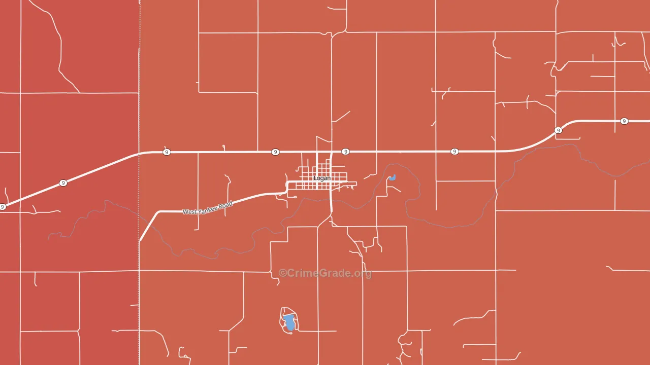 Logan, KS Map of Robbery Rates