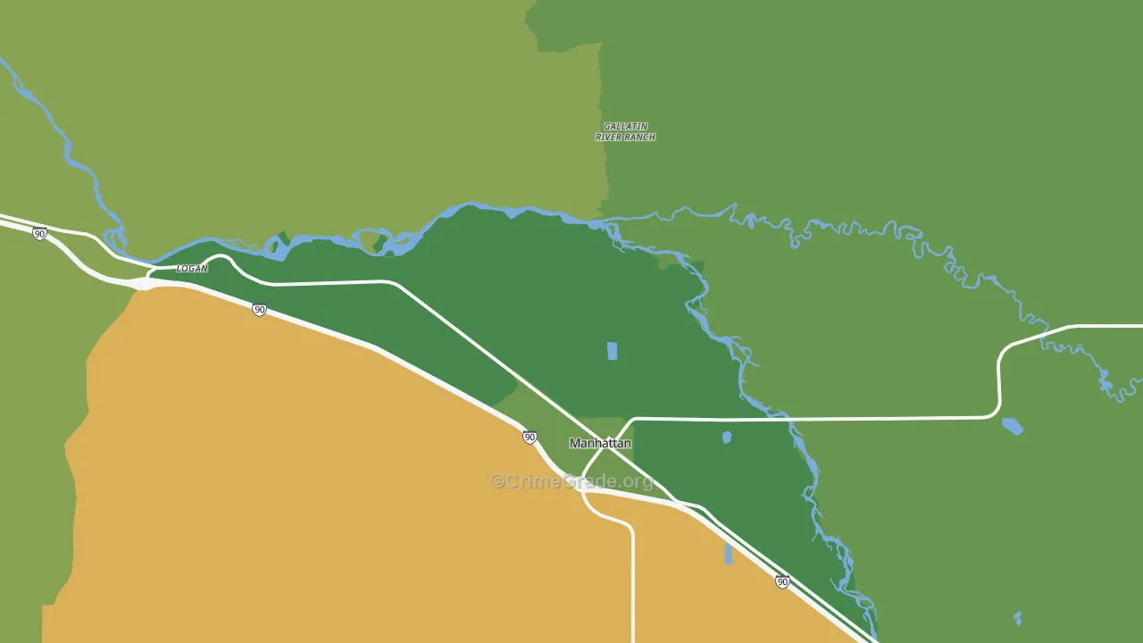 Logan, MT Map of Robbery Rates