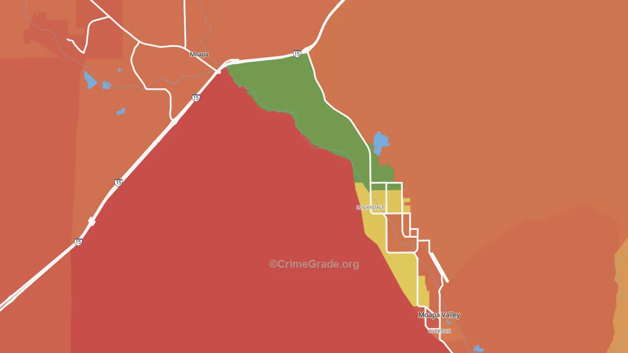 Logandale, NV Map of Robbery Rates