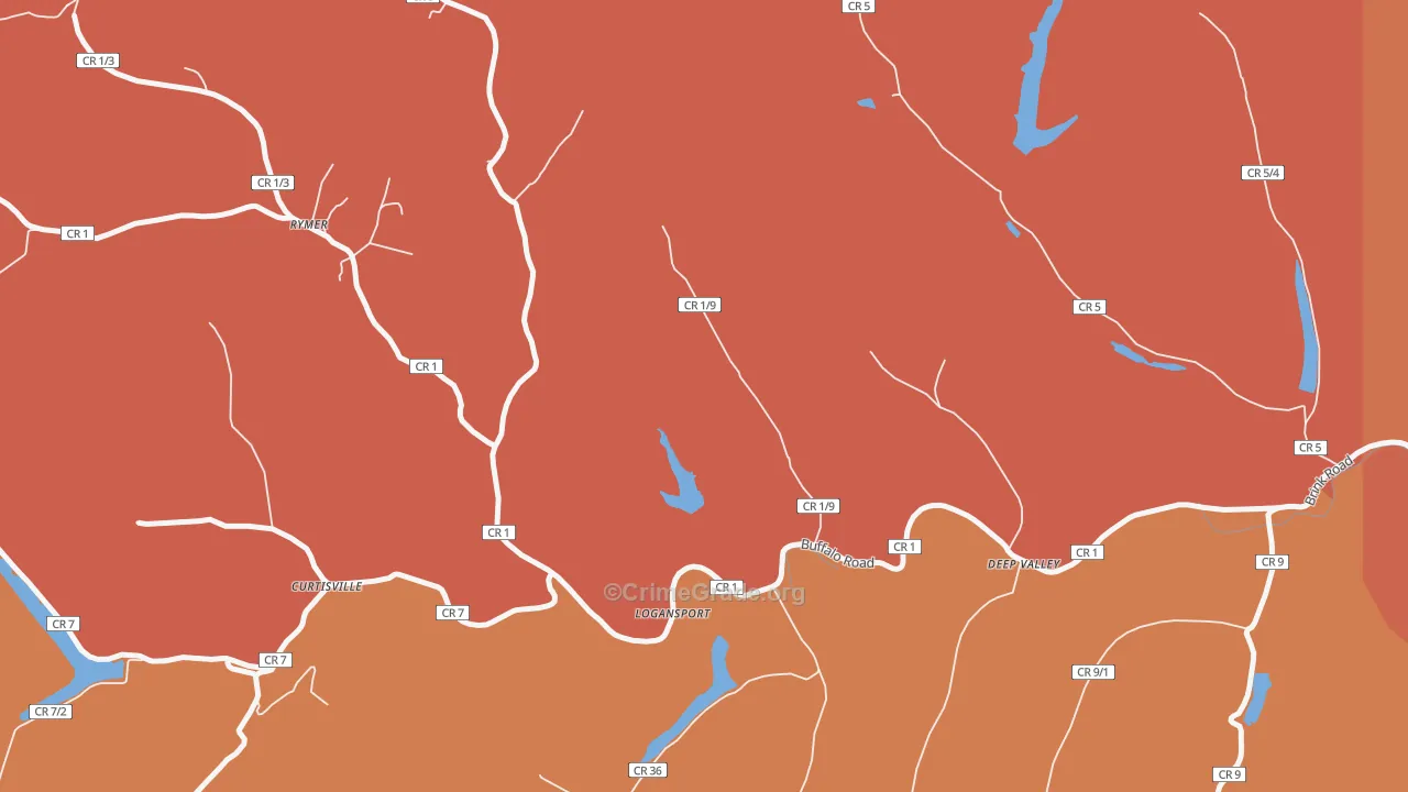 Logansport, WV Map of Robbery Rates