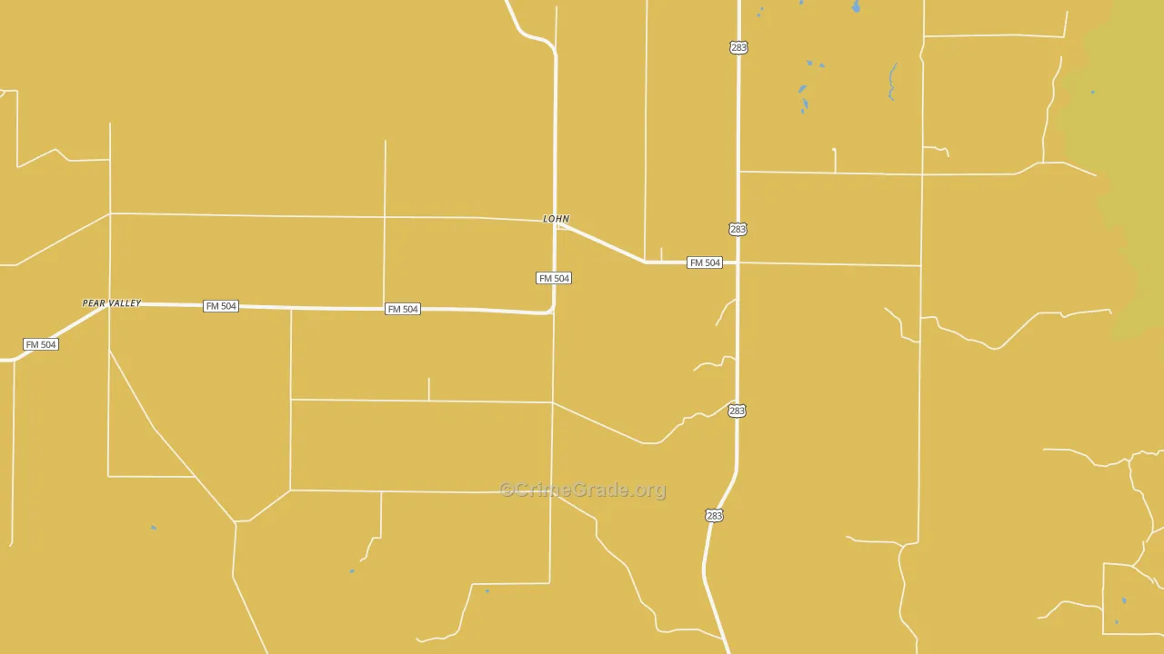 Lohn, TX Map of Robbery Rates