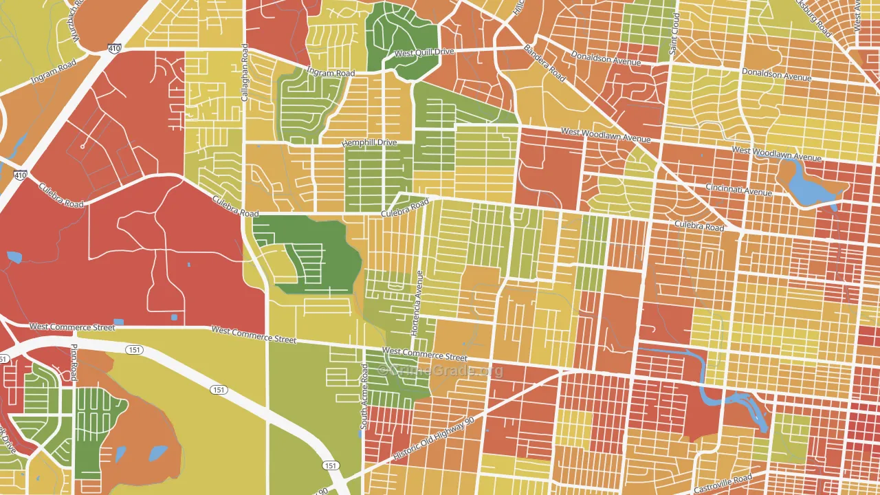Loma Park, San Antonio, TX Map of Robbery Rates