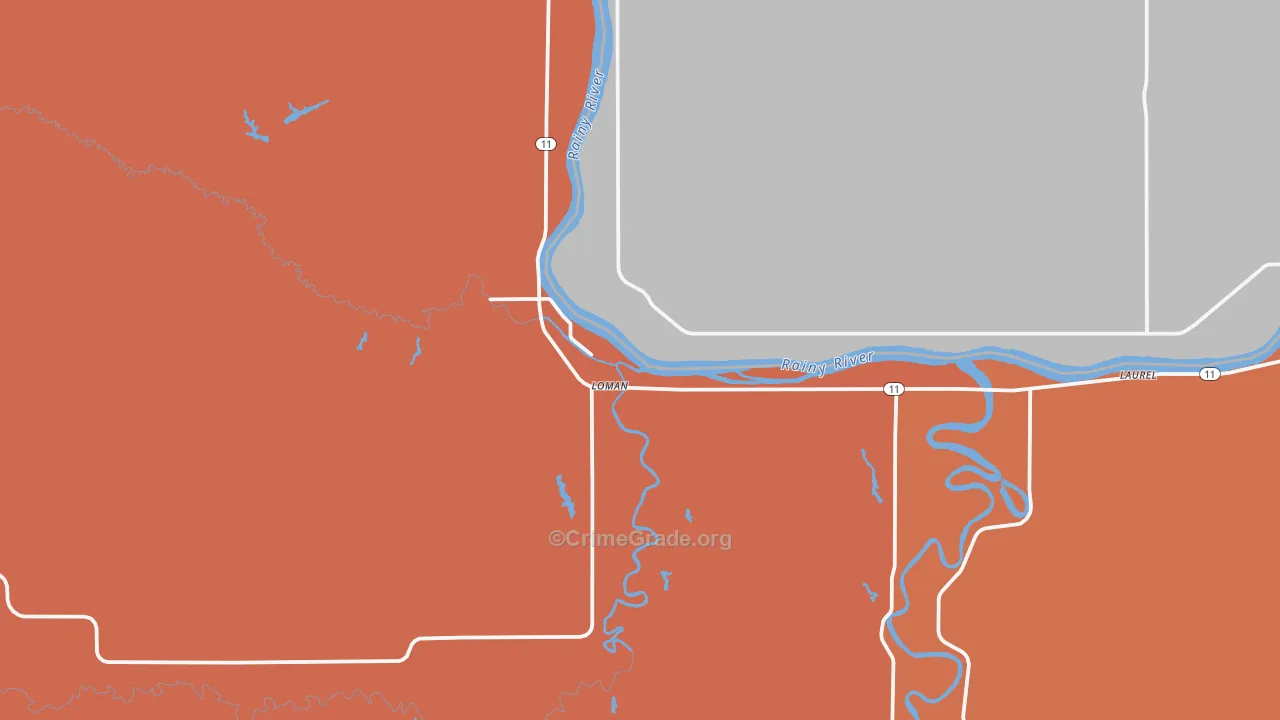 Loman, MN Map of Robbery Rates