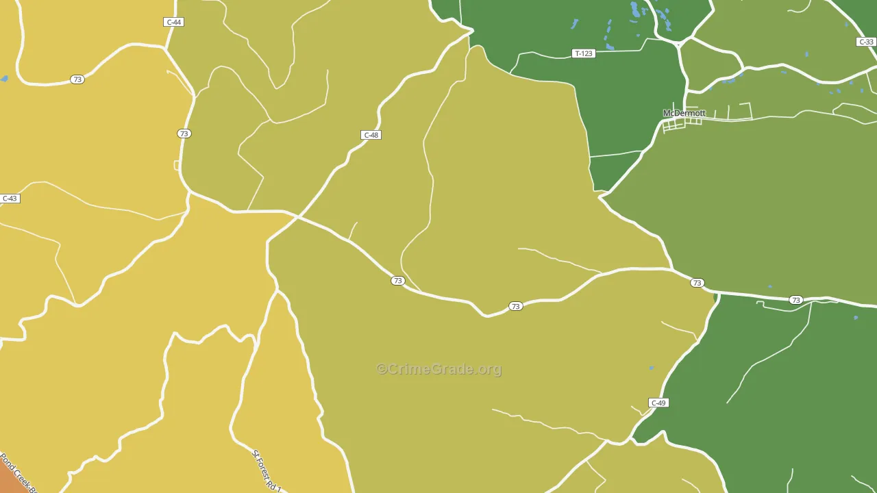 Lombardsville, OH Map of Robbery Rates