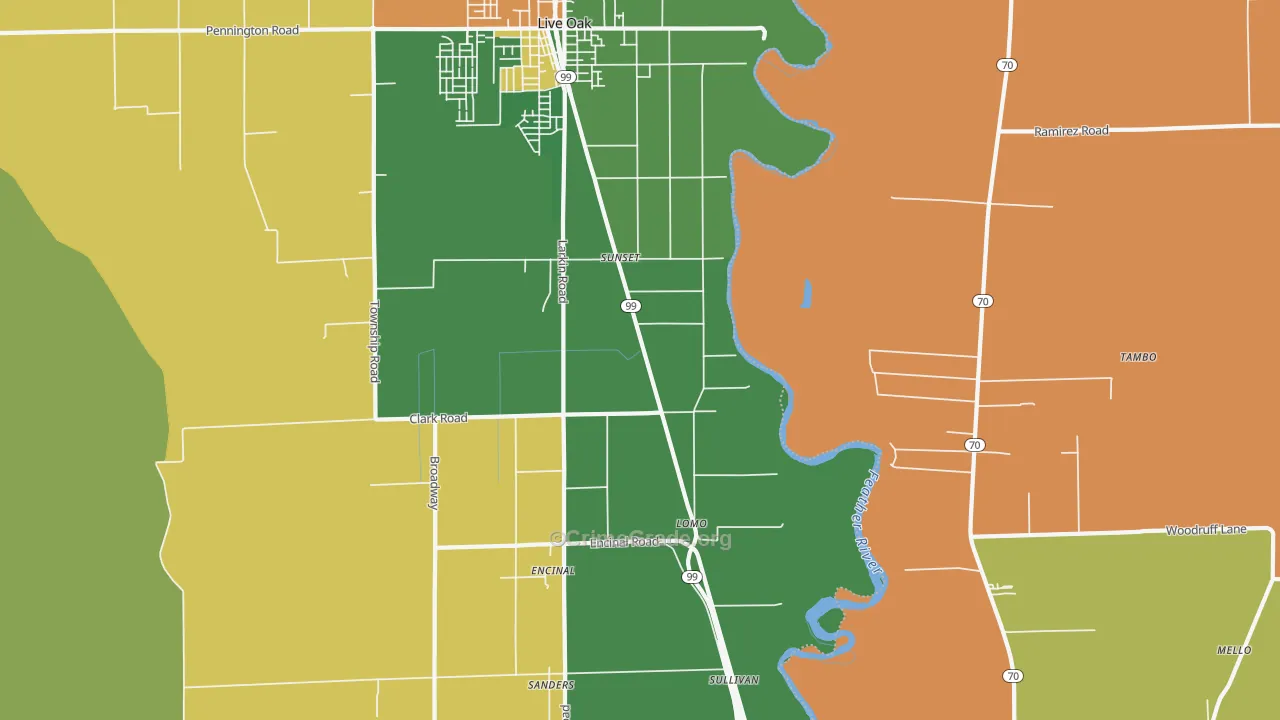 Lomo, CA Map of Robbery Rates