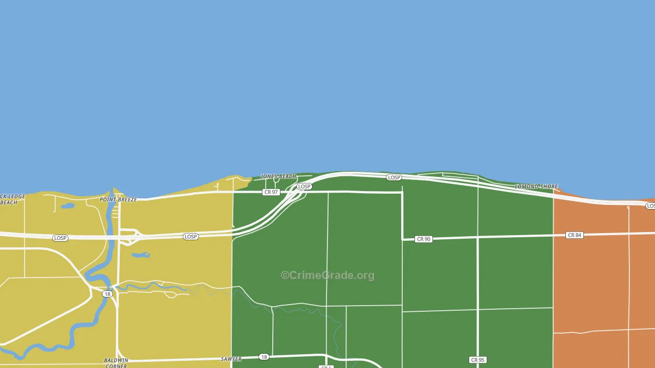 Lomond Shore, NY Map of Robbery Rates