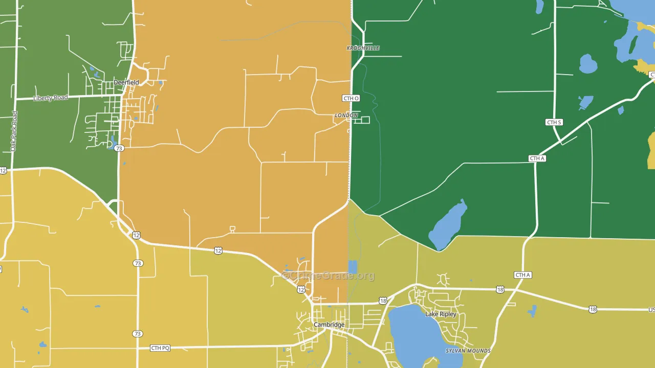 London, WI Map of Robbery Rates
