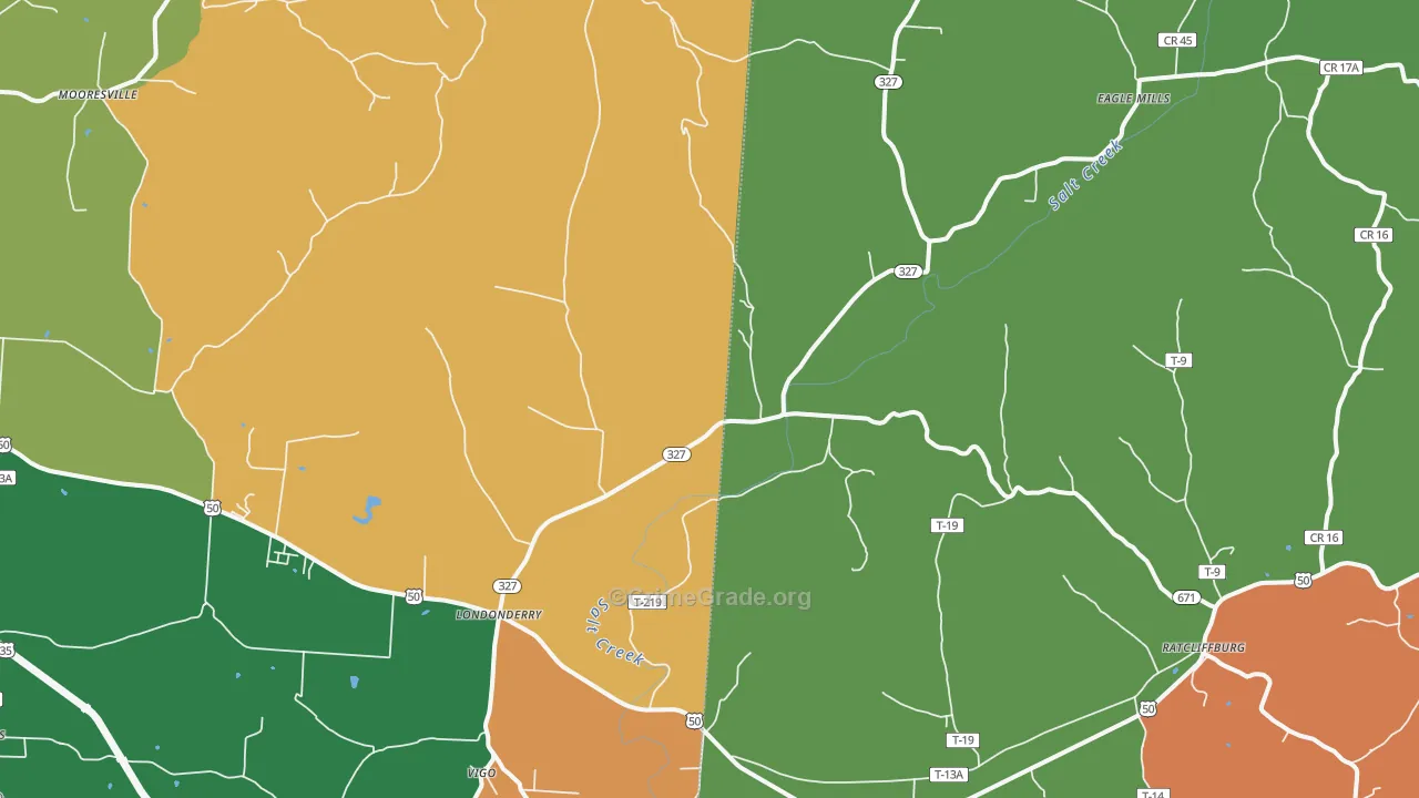 Londonderry, OH Map of Robbery Rates