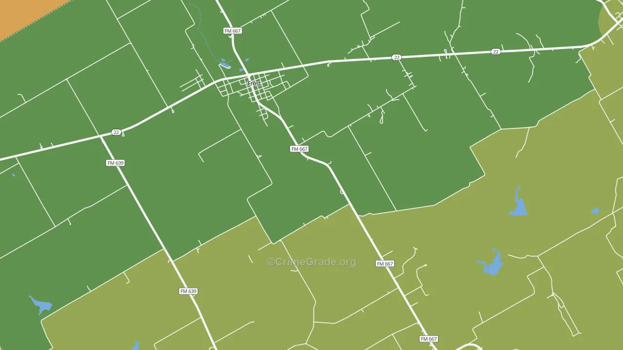 Lone Cedar, TX Map of Robbery Rates