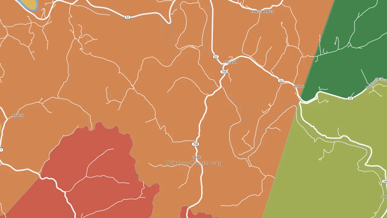 Lone, KY Map of Robbery Rates
