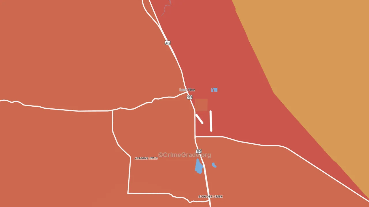 Lone Pine, CA Map of Robbery Rates