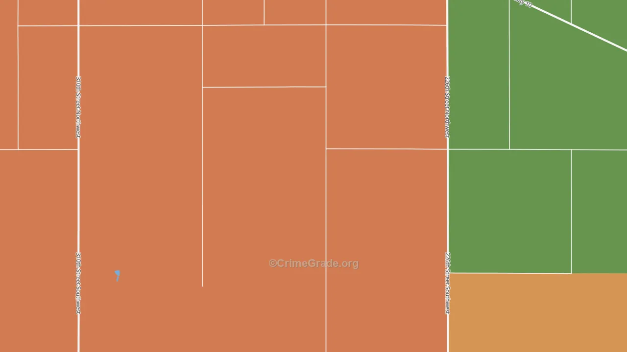 Lone Tree, ND Map of Robbery Rates