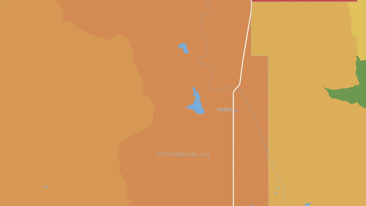 Lonepine, MT Map of Robbery Rates