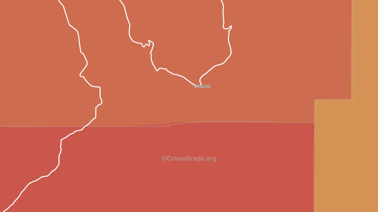 Lonerock, OR Map of Robbery Rates