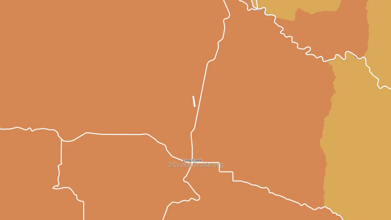Long Creek, OR Map of Robbery Rates