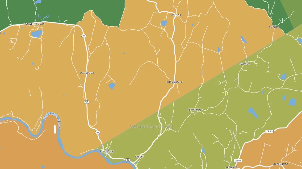 Long Eddy, NY Map of Robbery Rates