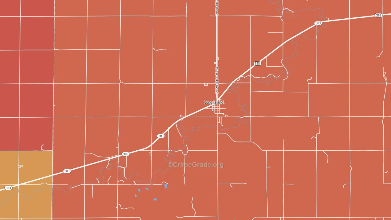 Long Island, KS Map of Robbery Rates