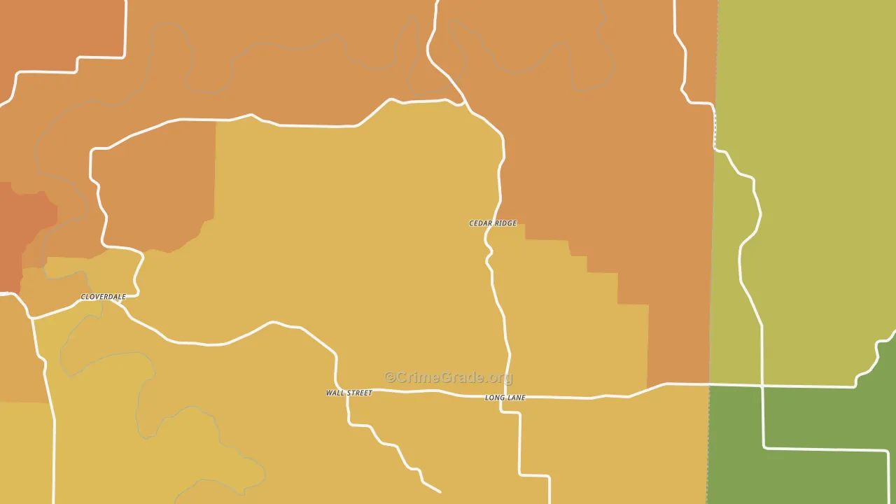 Long Lane, MO Map of Robbery Rates
