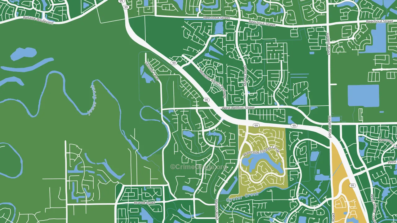 Long Meadow Farms, Richmond, TX Map of Robbery Rates