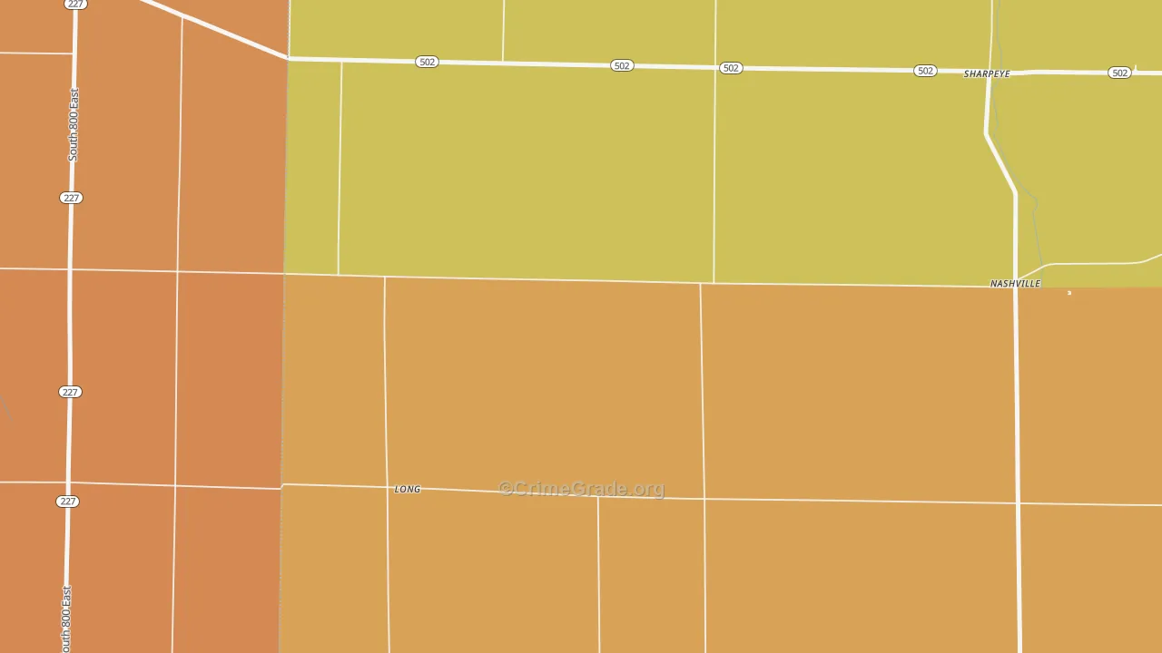 Long, OH Map of Robbery Rates