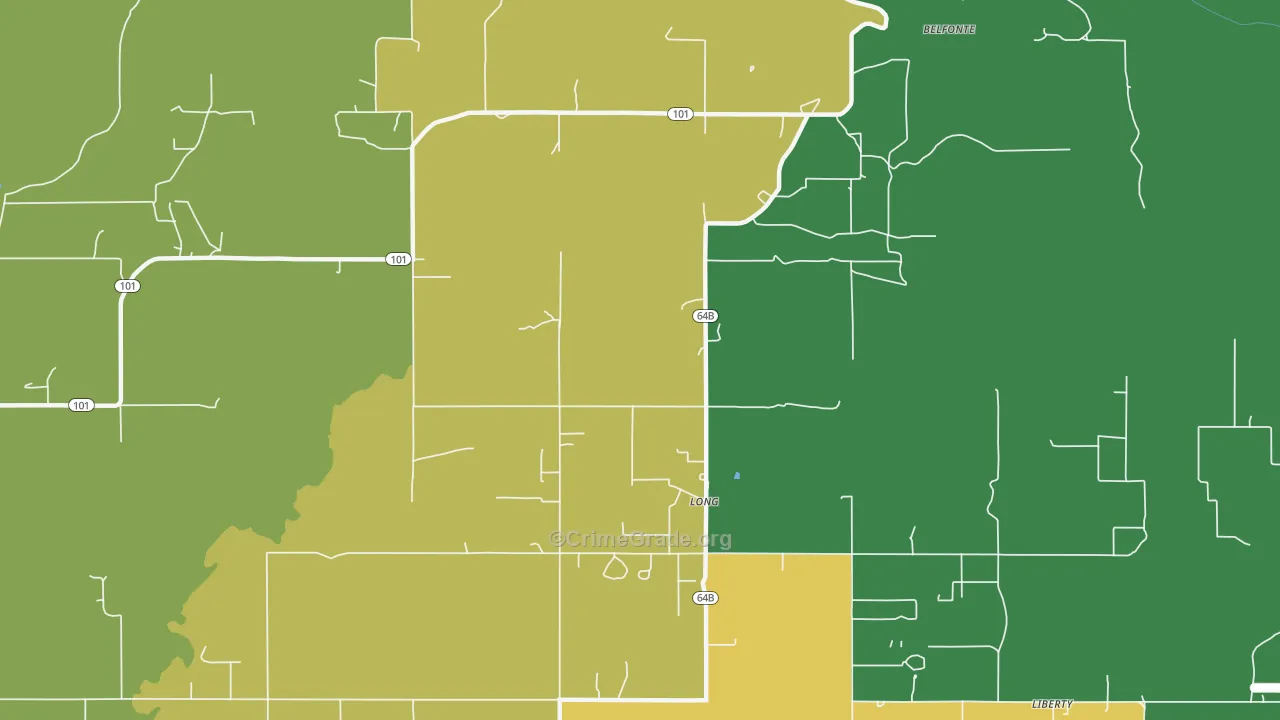 Long, OK Map of Robbery Rates