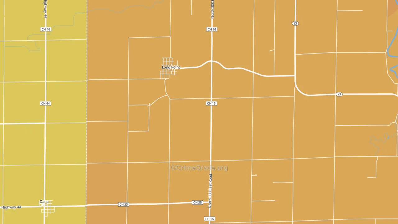Long Point, IL Map of Robbery Rates