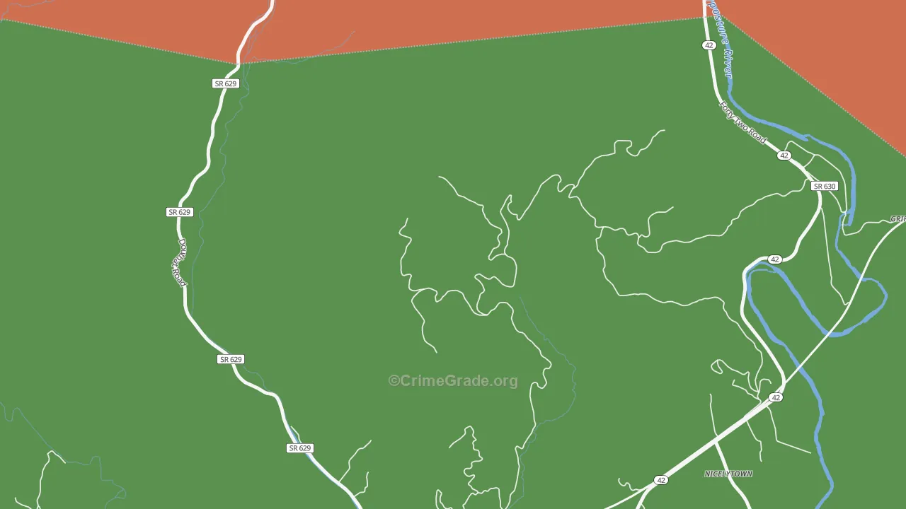 Longdale, VA Map of Robbery Rates