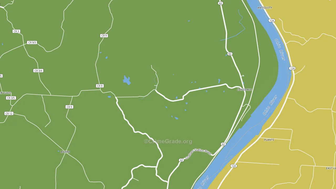 Longdale, WV Map of Robbery Rates