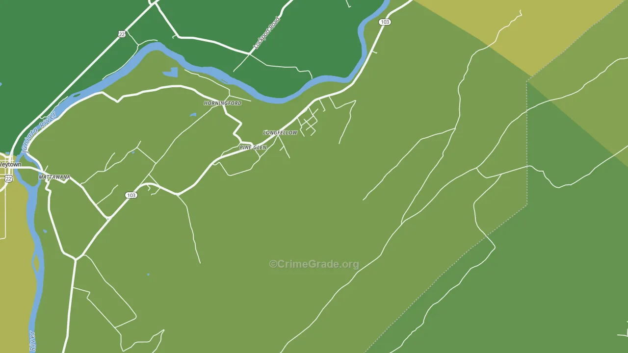Longfellow, PA Map of Robbery Rates