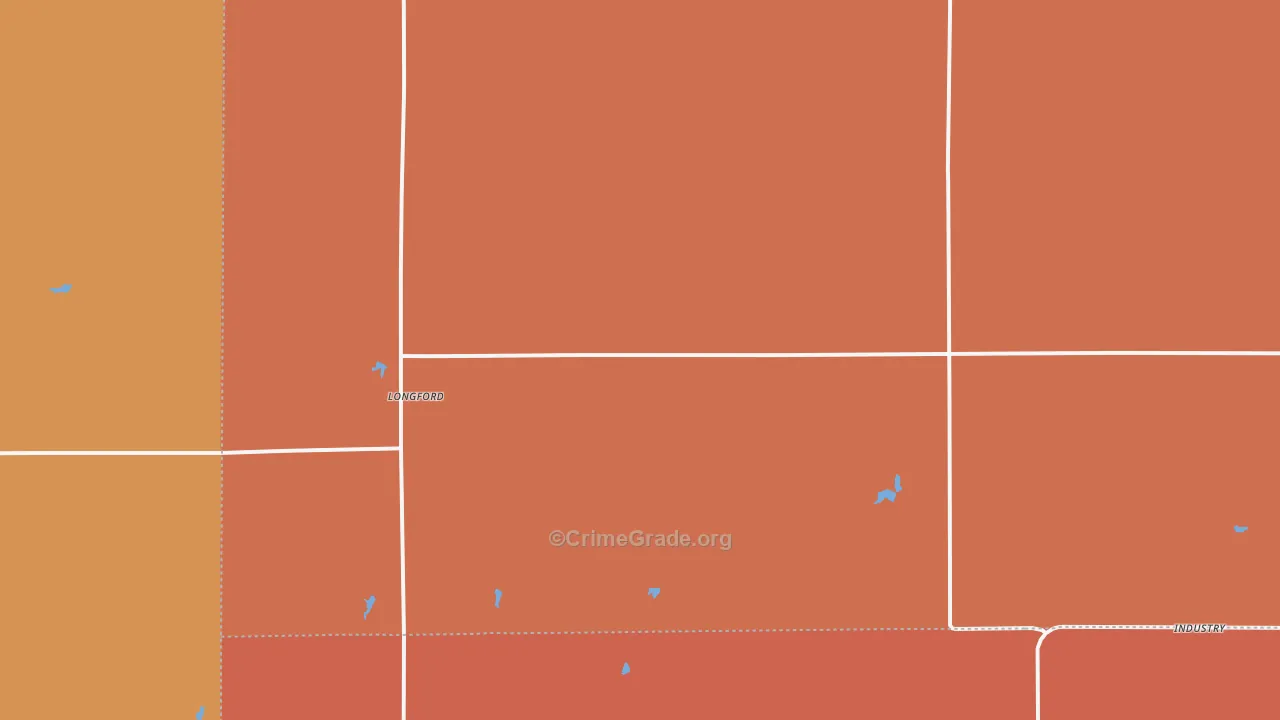 Longford, KS Map of Robbery Rates