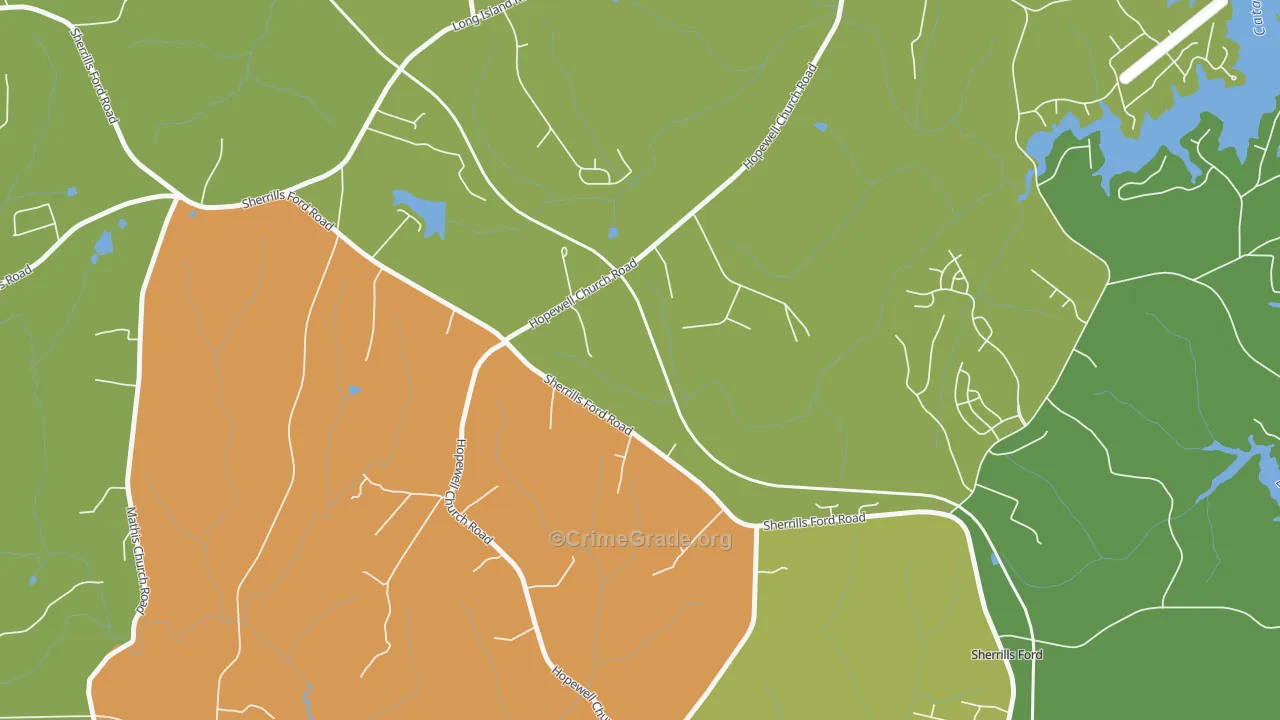 Longisland, NC Map of Robbery Rates