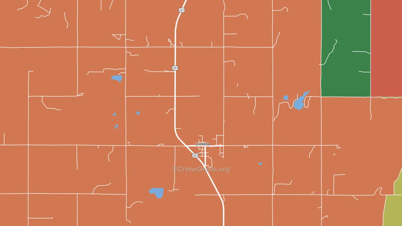 Lookeba, OK Map of Robbery Rates