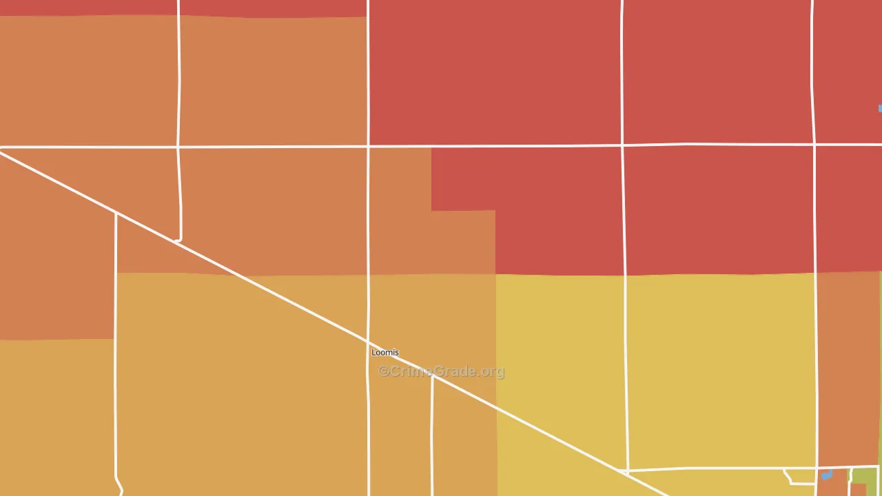 Loomis, NE Map of Robbery Rates