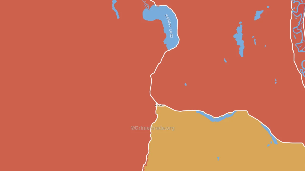 Loomis, WA Map of Robbery Rates