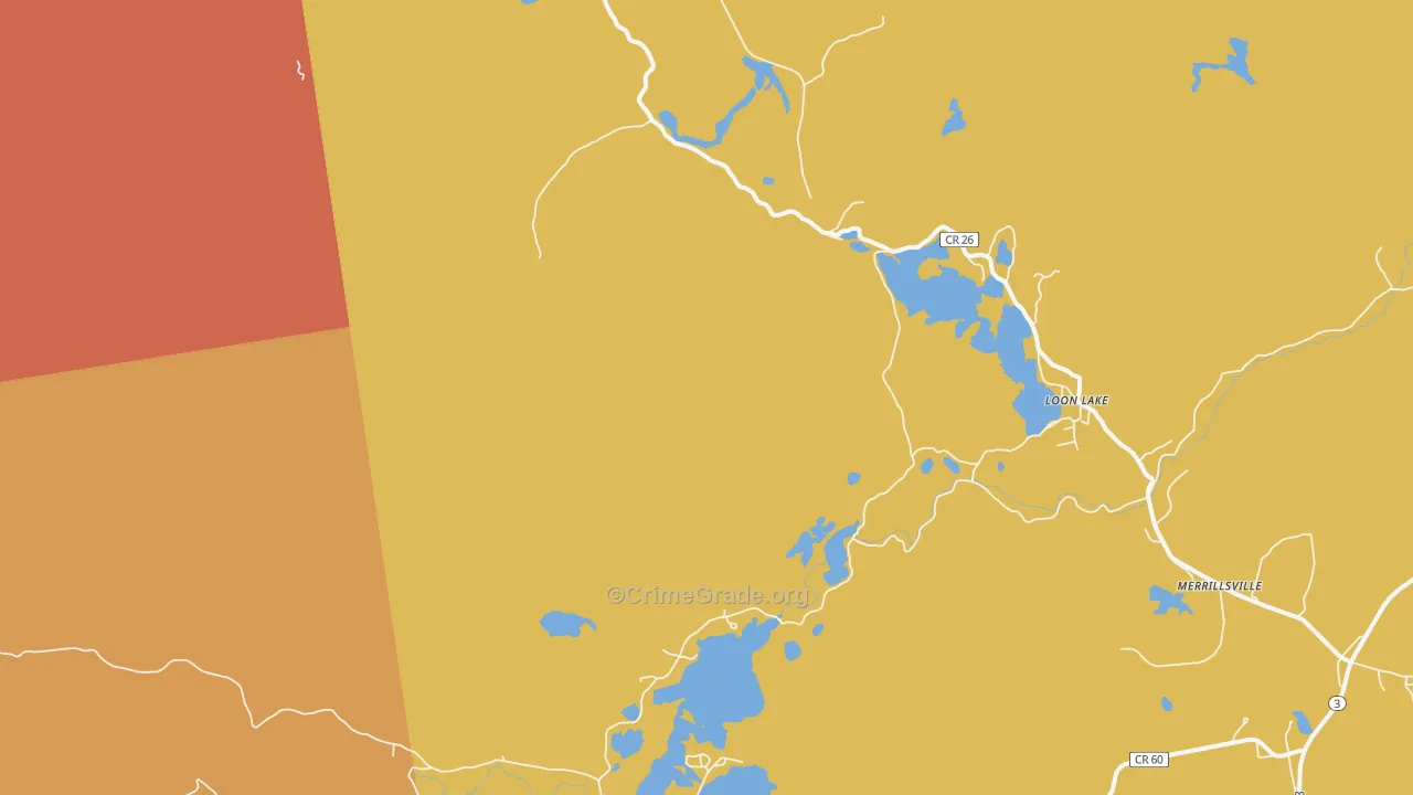 Loon Lake, NY Map of Robbery Rates