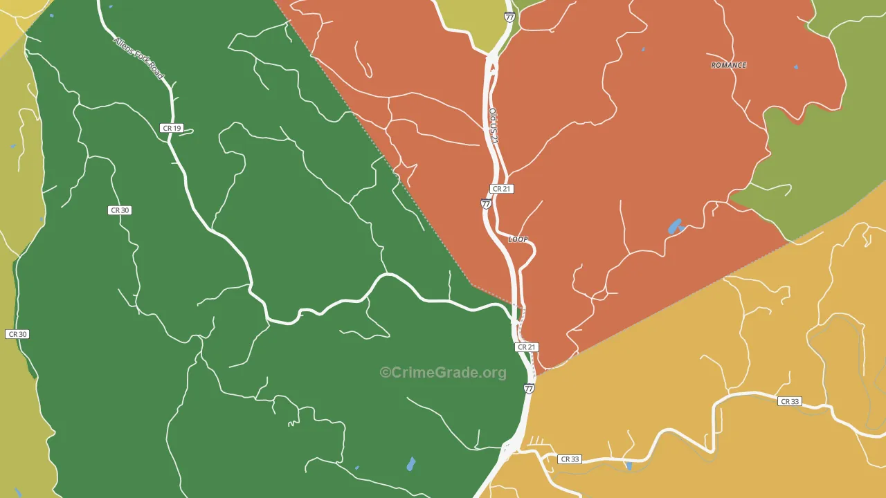 Loop, WV Map of Robbery Rates
