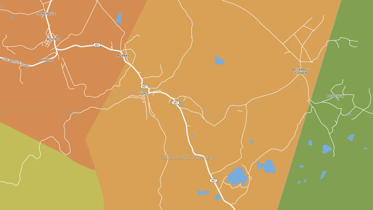 Lopez, PA Map of Robbery Rates