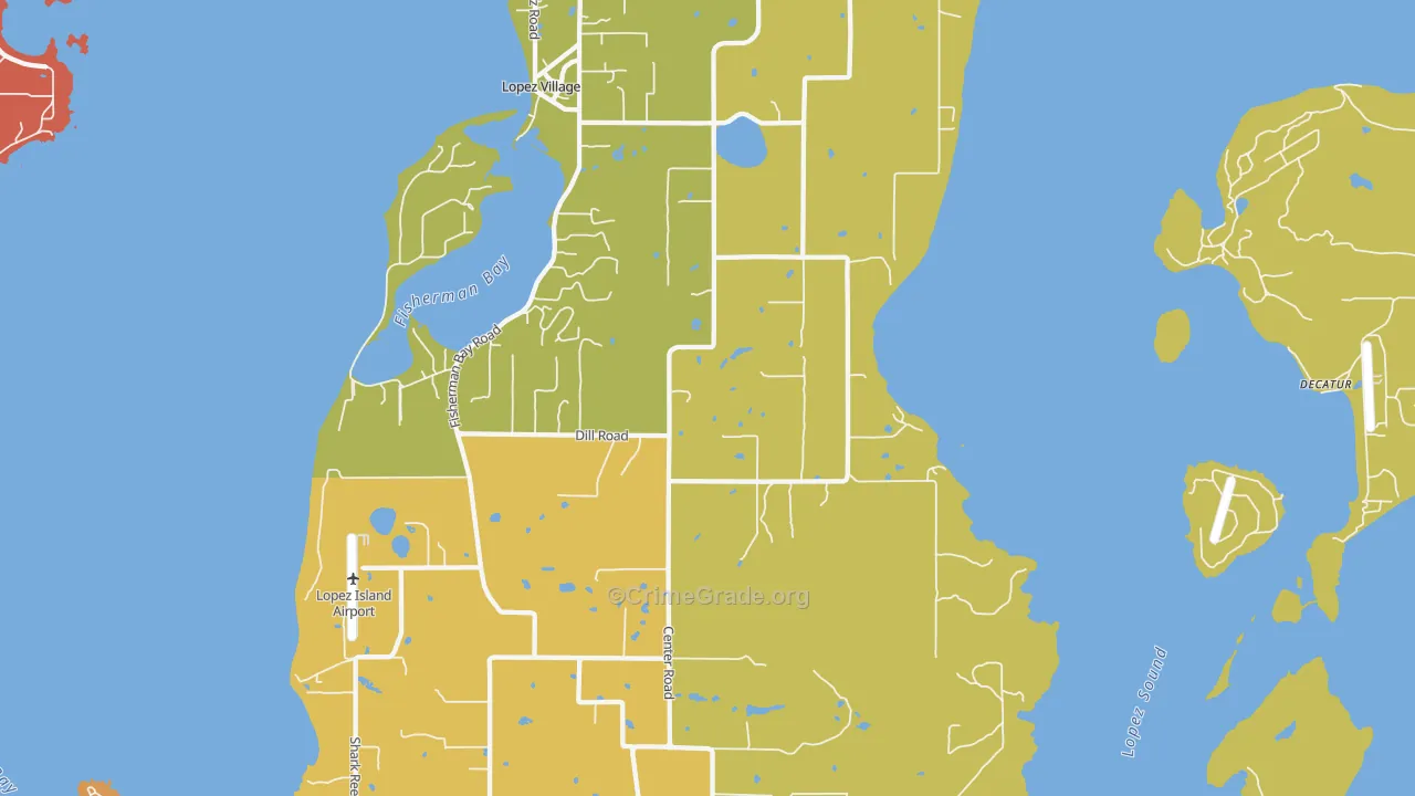 Lopez, WA Map of Robbery Rates