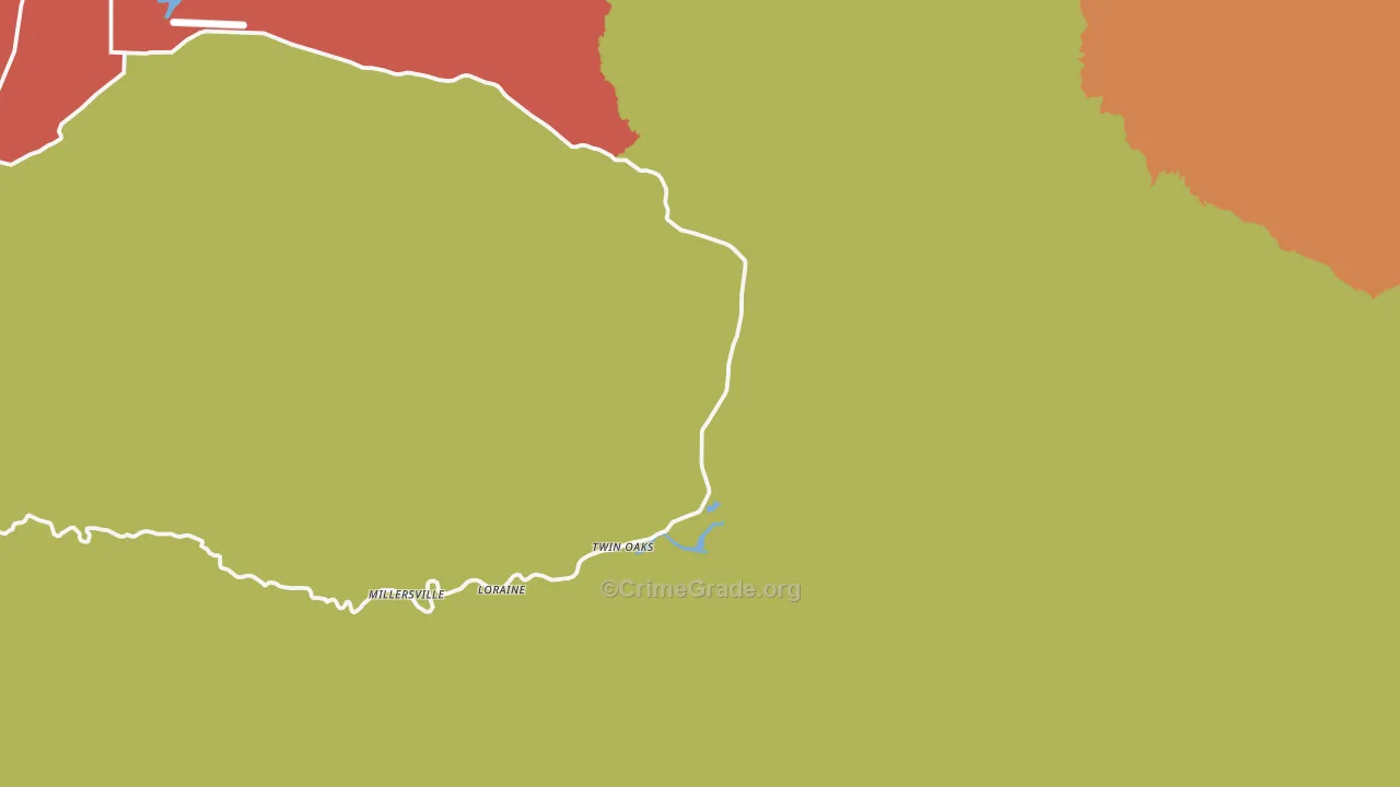 Loraine, CA Map of Robbery Rates