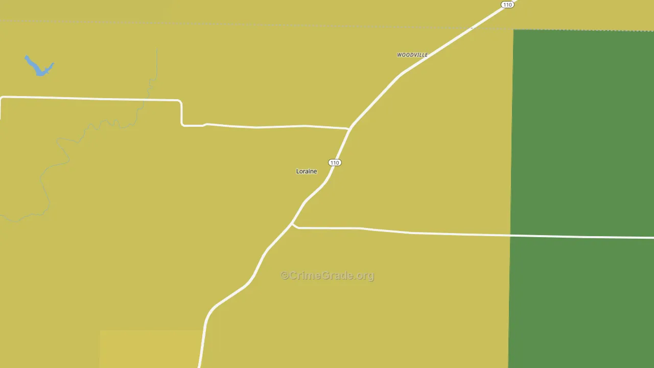 Loraine, IL Map of Robbery Rates
