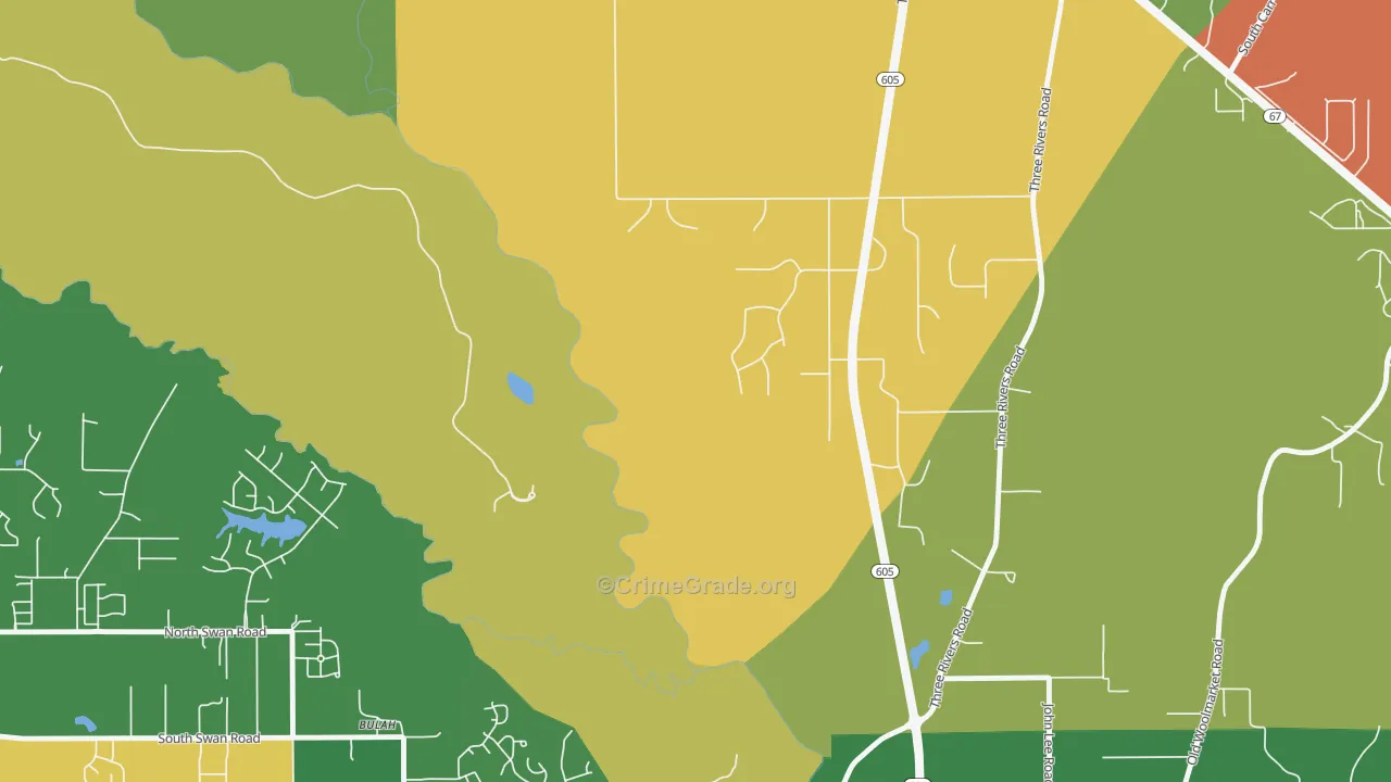Loraine, MS Map of Robbery Rates