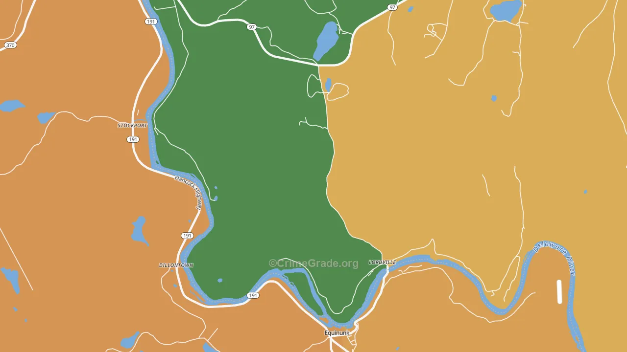 Lordville, NY Map of Robbery Rates