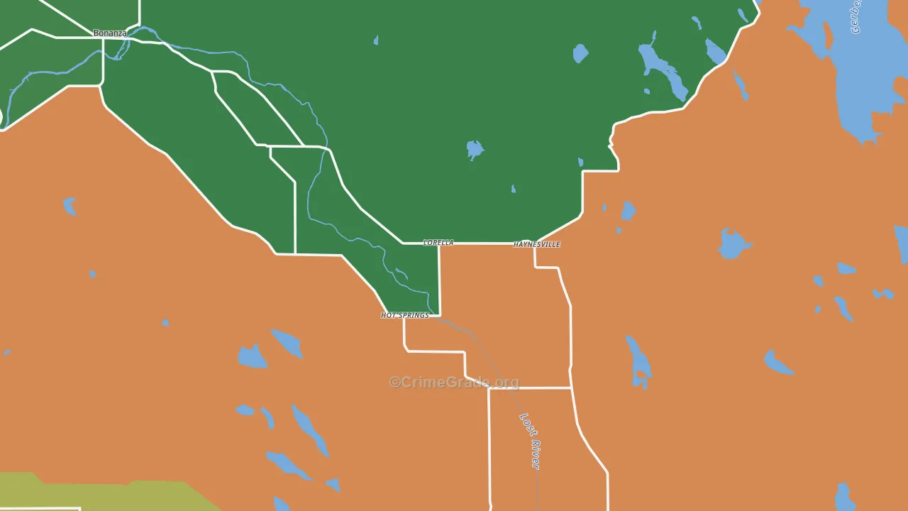 Lorella, OR Map of Robbery Rates