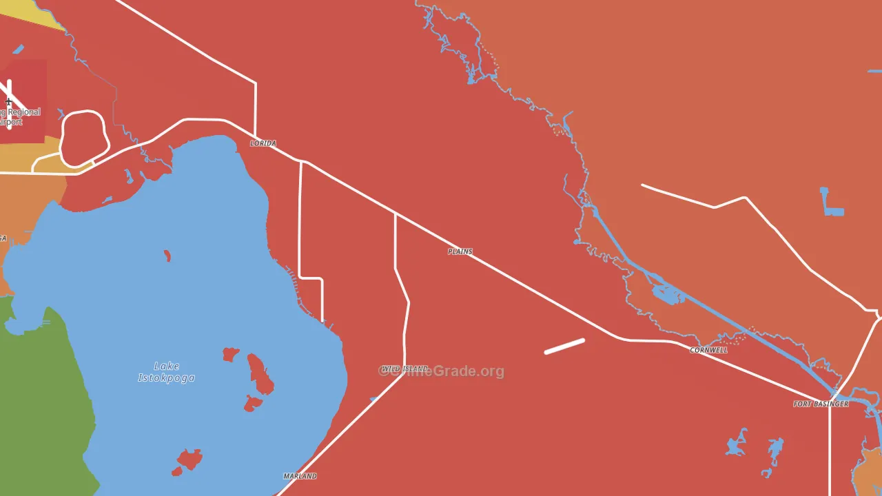 Lorida, FL Map of Robbery Rates
