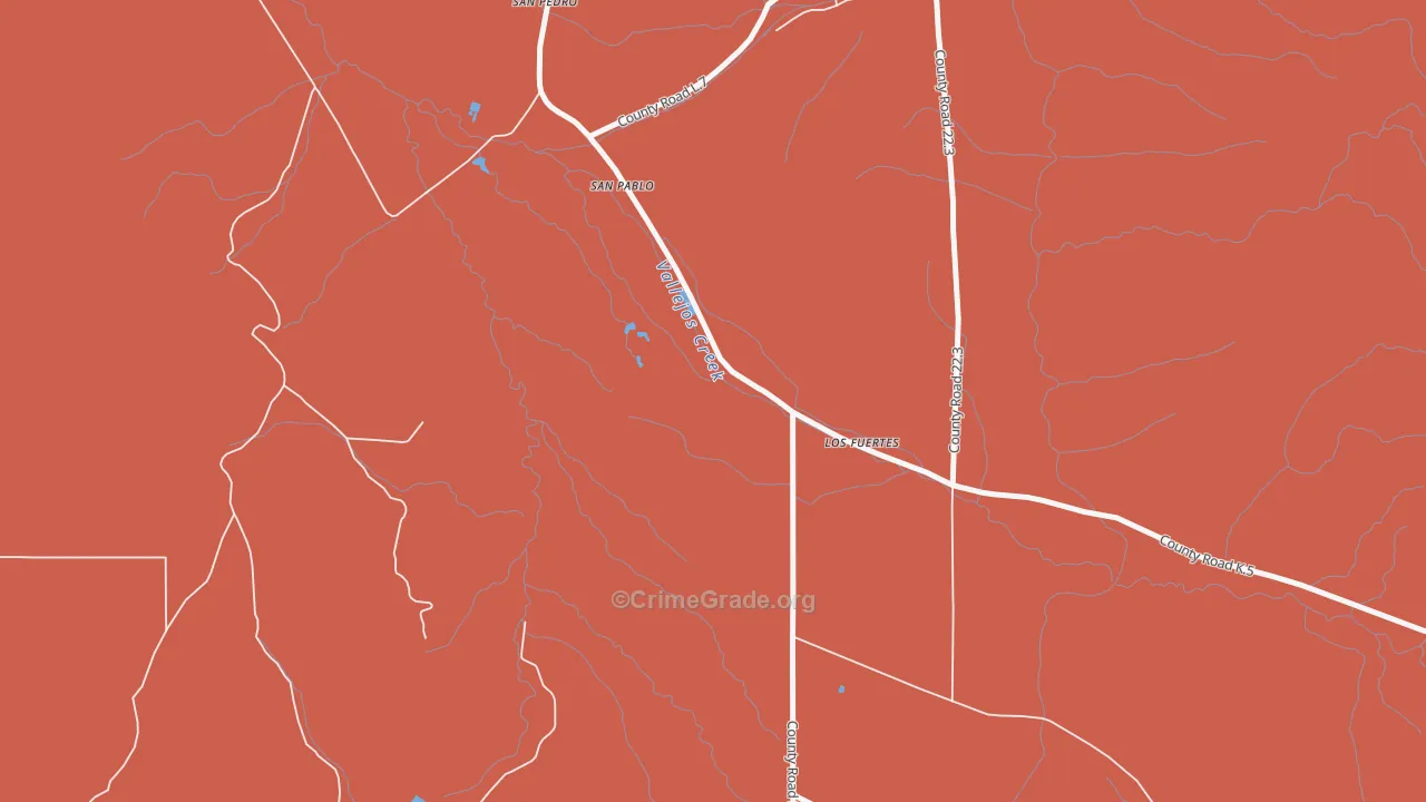 Los Fuertes, CO Map of Robbery Rates