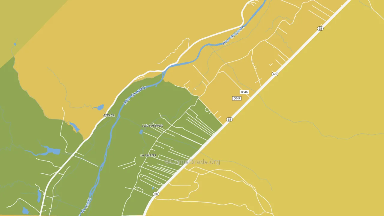 Los Luceros, NM Map of Robbery Rates