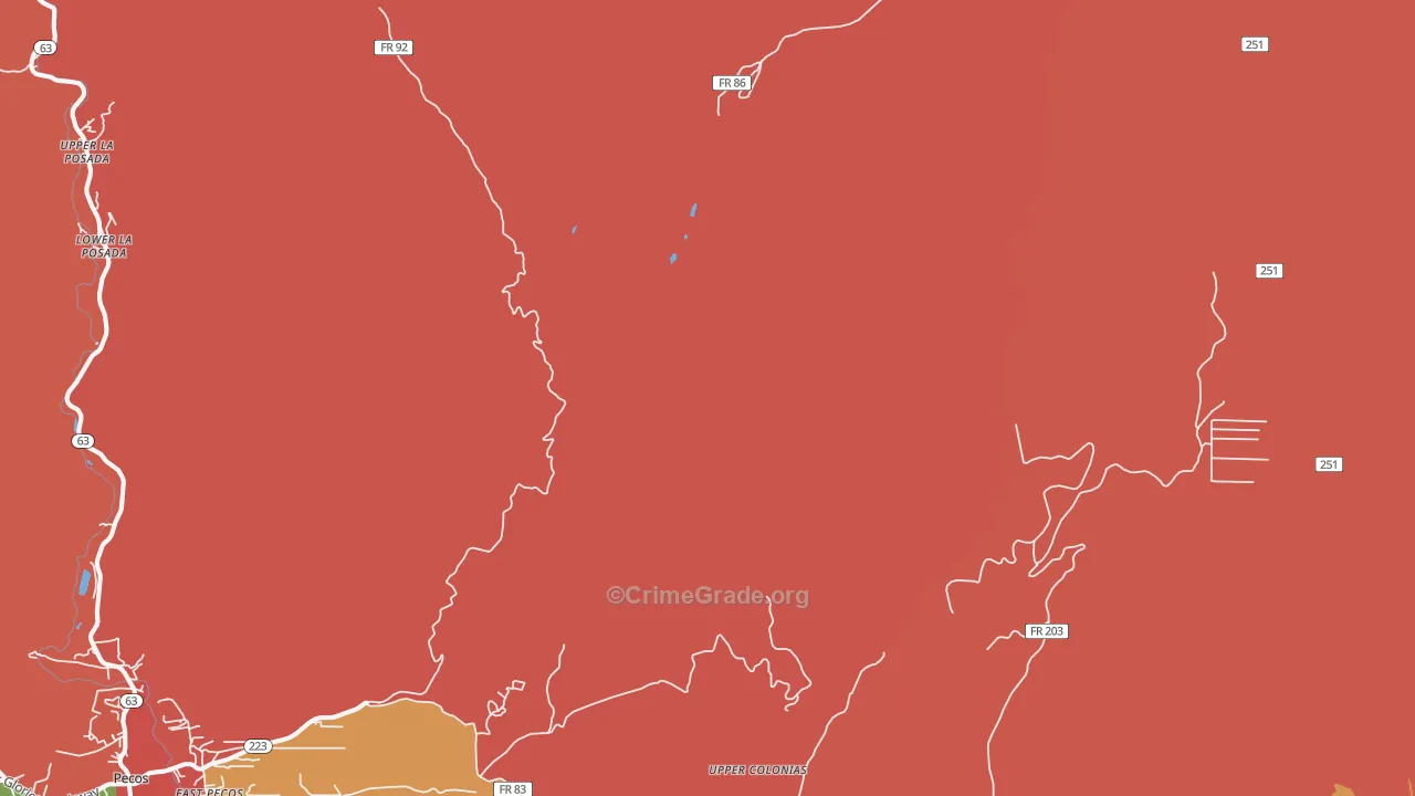 Los Pachecos, NM Map of Robbery Rates