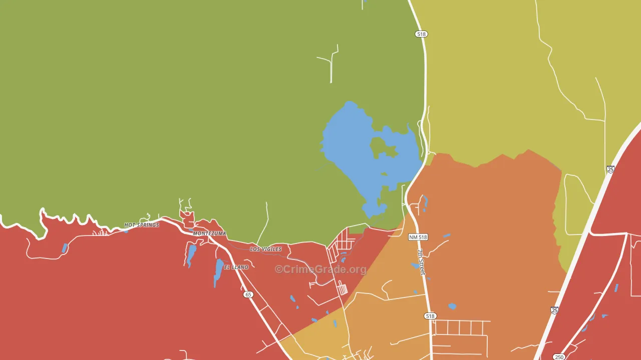 Los Vigiles, NM Map of Robbery Rates